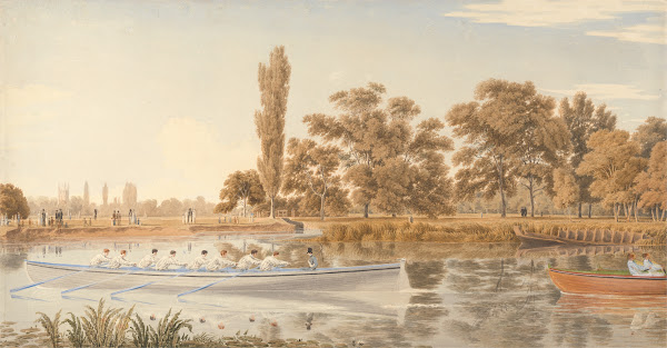 The Exeter College Eight on the Isis Oxford 1824
