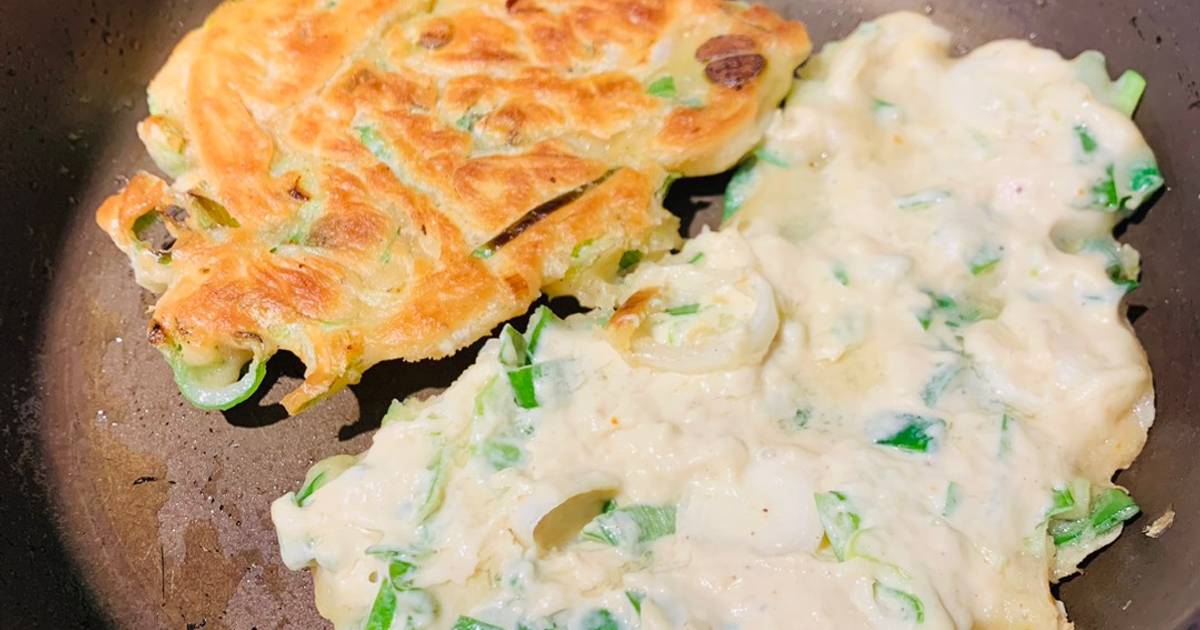 Bánh hành boa rô chiên thuần chay siêu dễ (Easy vegan leek pancake)