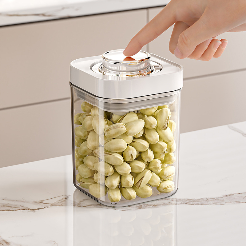 Plastic storage container with pressure seal