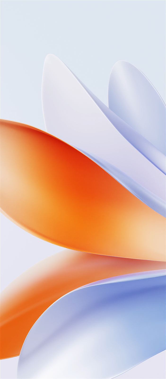 Flowing Abstract Orange Blue Waves - Abstract 3D Render Full HD iPhone Wallpaper (1080x2460)