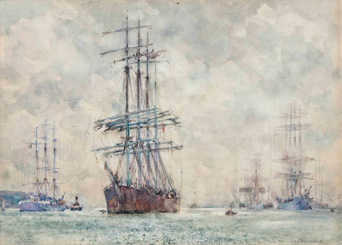 Windjammers In The Carrick Roads 1913