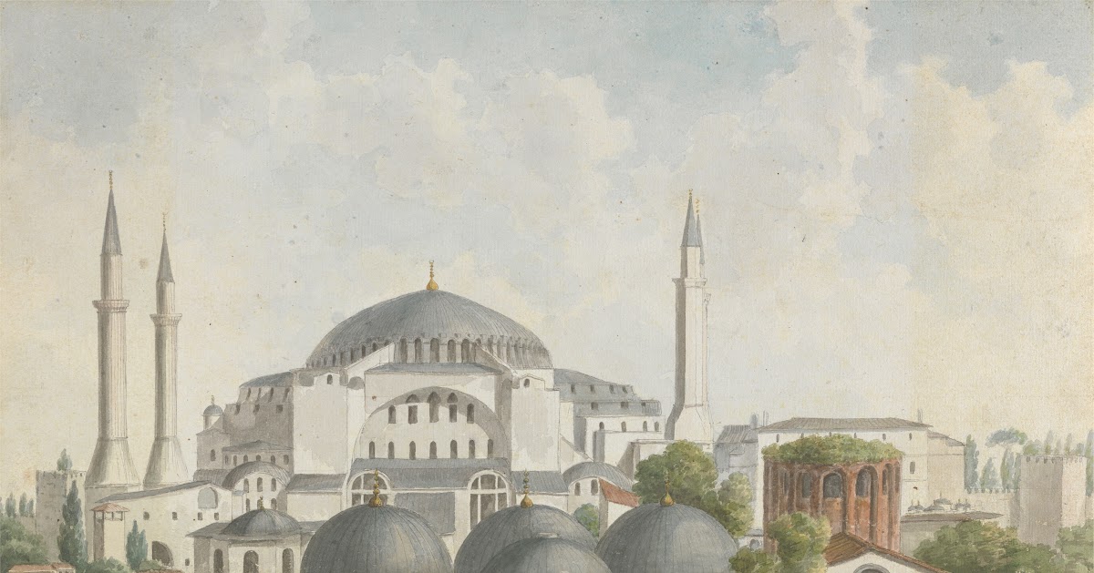 View of the domes and spires of Hagia Sophia Istanbul ca 1785