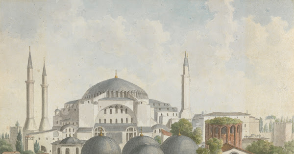 View of the domes and spires of Hagia Sophia Istanbul ca 1785