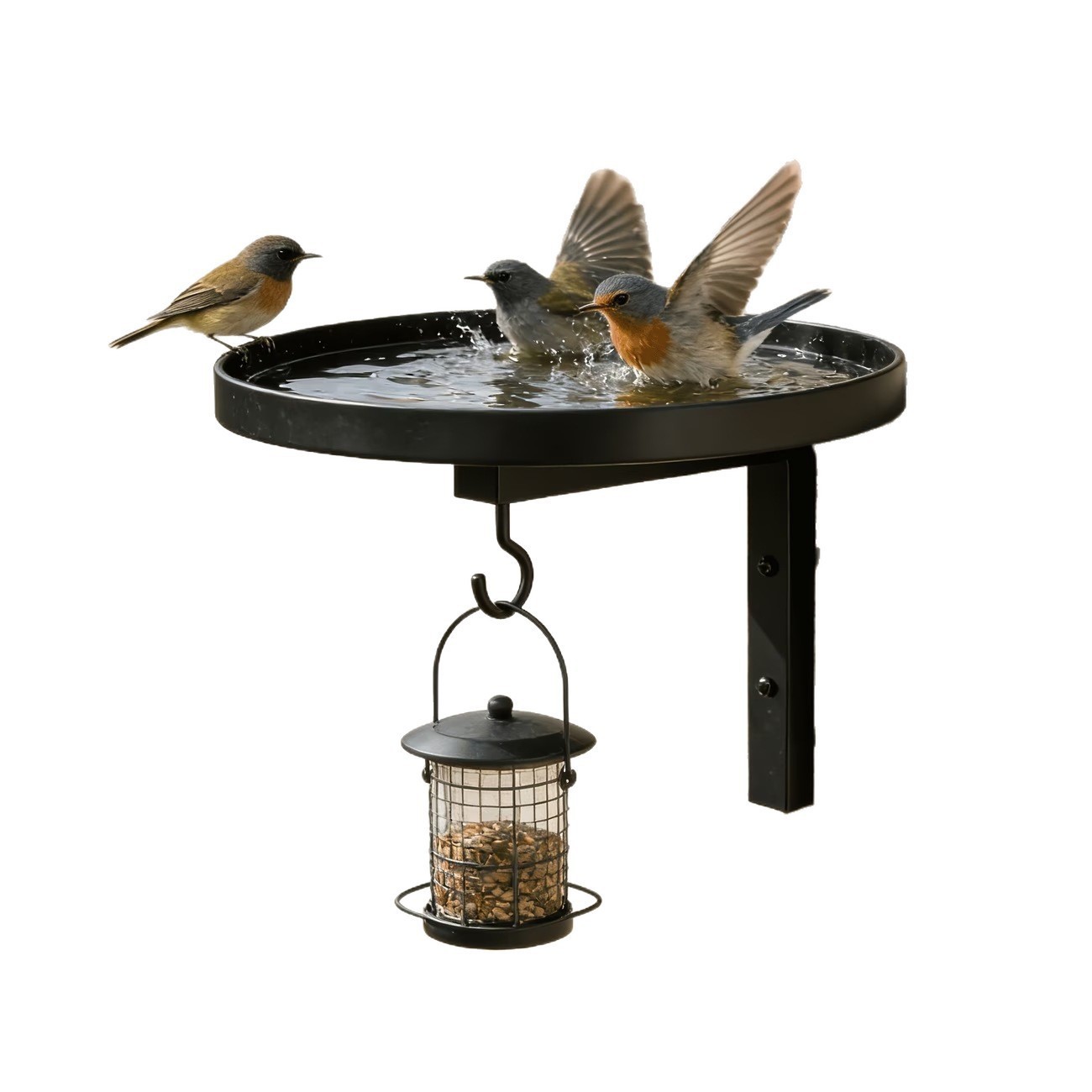 Metal Wall Birdbath or Plant Holder