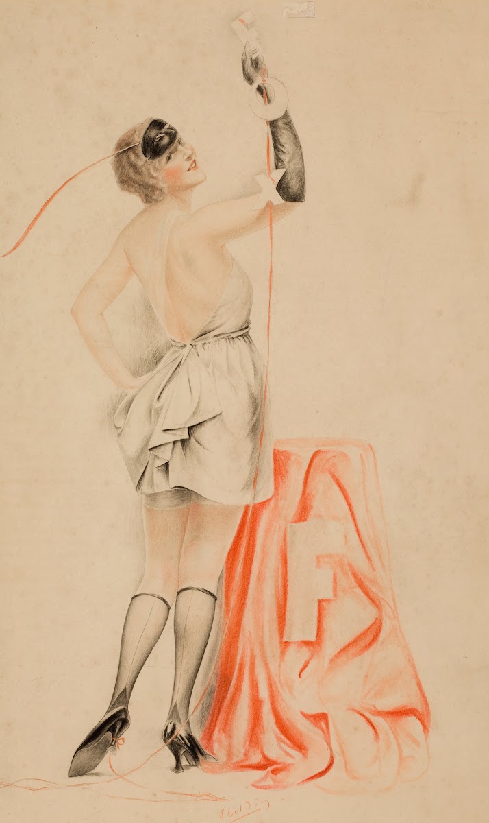 Pin Up in a Mask circa 1925