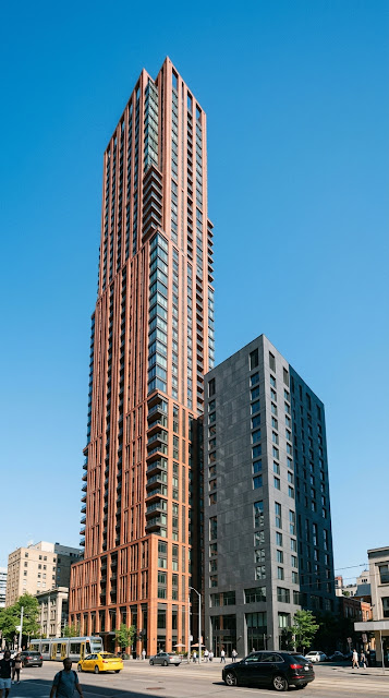 Modern Skyscraper Red and Charcoal Architectural Photography - Free mobile Wallpaper