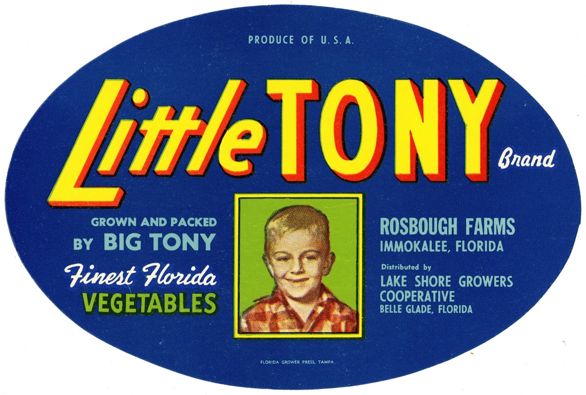 Little Tony Brand Vegetable Label 1930 1950