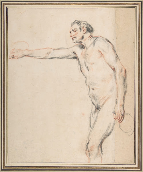 Study of a Nude Man Holding Bottles ca 171516