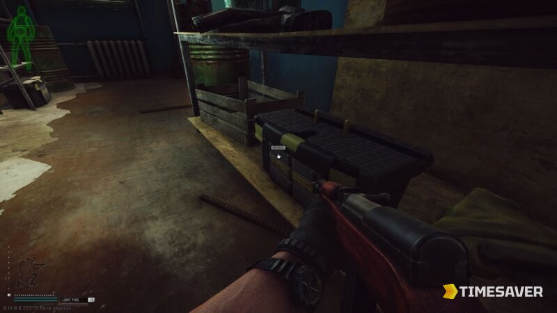 Looting a container in a Tarkov raid — every search and examine pays XP
