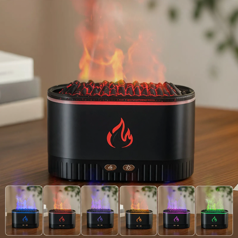Fireplace Aroma Diffuser with RGB Light, 0.5 l