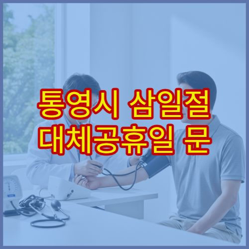 통영시 삼일절 대체공휴일 문 여는 약국 찾기, 연휴 당번약국 운영 정보 정리