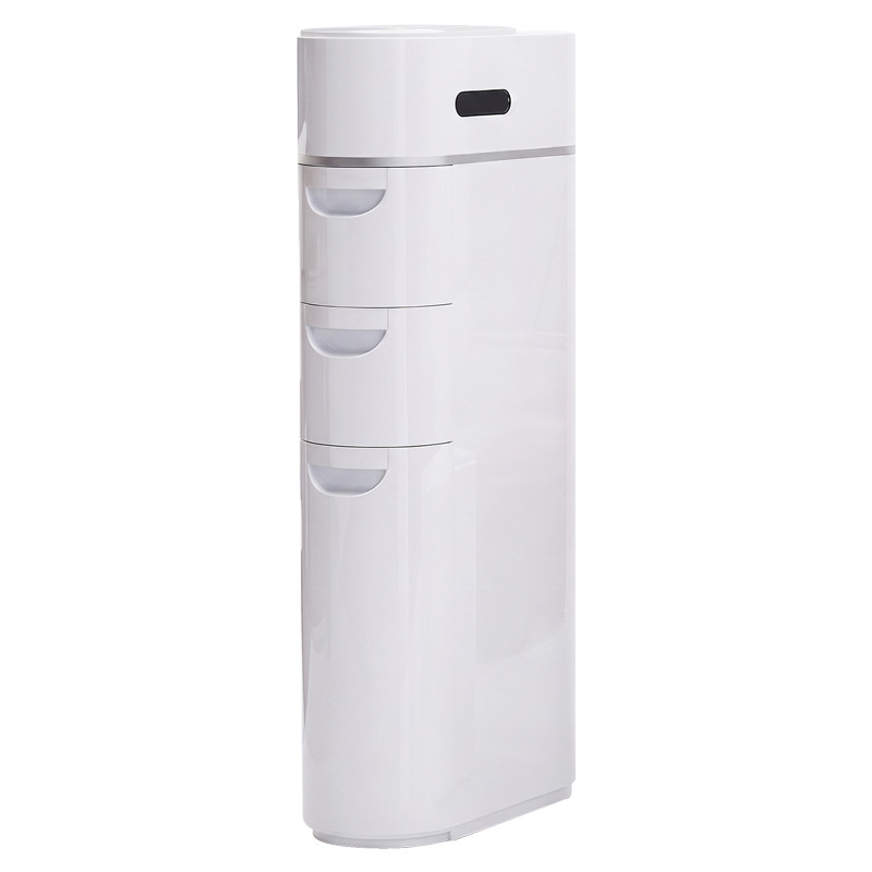 Narrow bathroom drawer cabinet, PP plastic