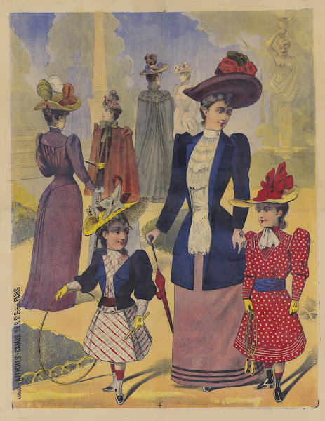 Elégantes et fillettes au cerceau et à la corde à sauter 1892