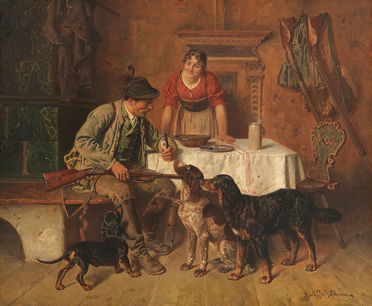 Brotzeit des Jägers Ca 1880 90