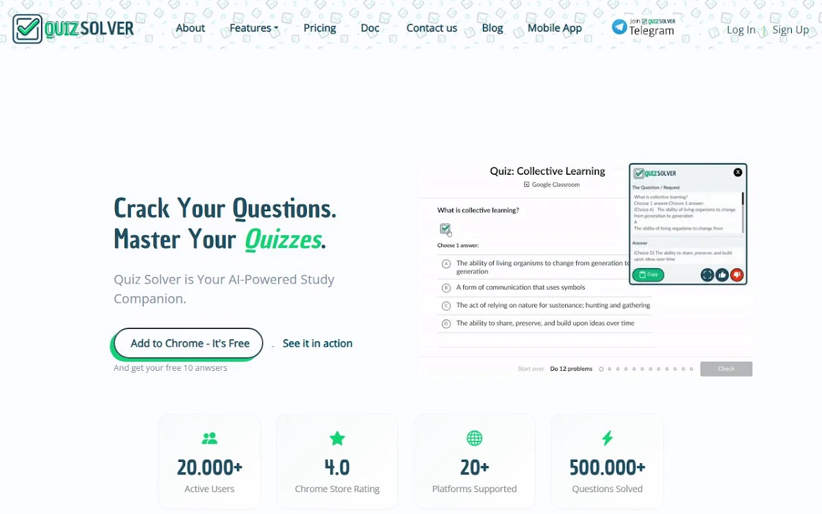 Captura de Quiz Solver AI