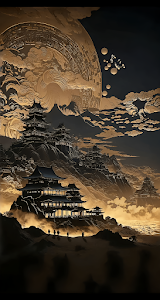 Golden Citadel of Celestial Mountains Art