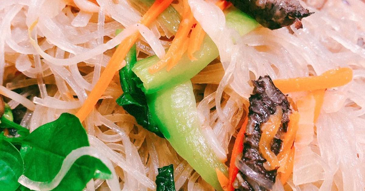 Miến xào lòng vịt rau củ
