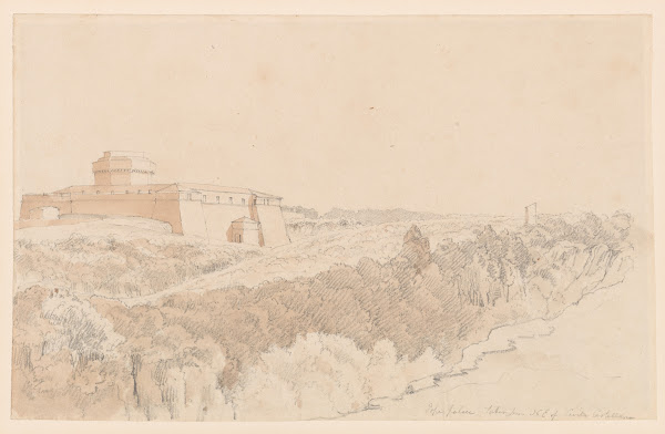 Popes Palace Taken from Northeast of CuritáCastellana ca1821