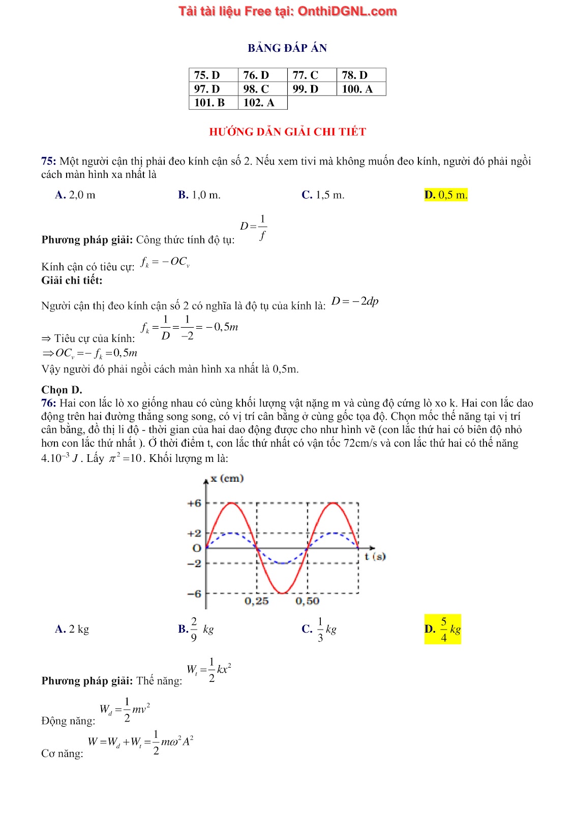 300 bài tập môn Vật Lý - Ôn thi ĐGNL ĐHQG TPHCM Phần 27