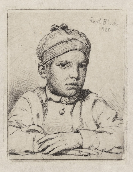 Drengen med hue på hovedet Barneportræt af Emanuel Trepka Bloch 1880