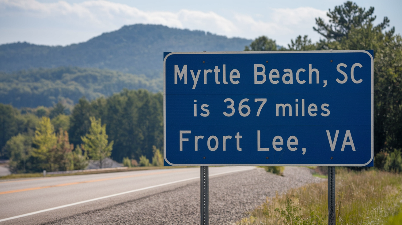 Distance from Myrtle Beach to Fort Lee, Virginia