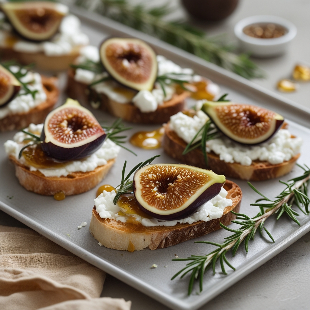 Final Rosemary Honey Fig & Goat Cheese Crostini with Balsamic Drizzle