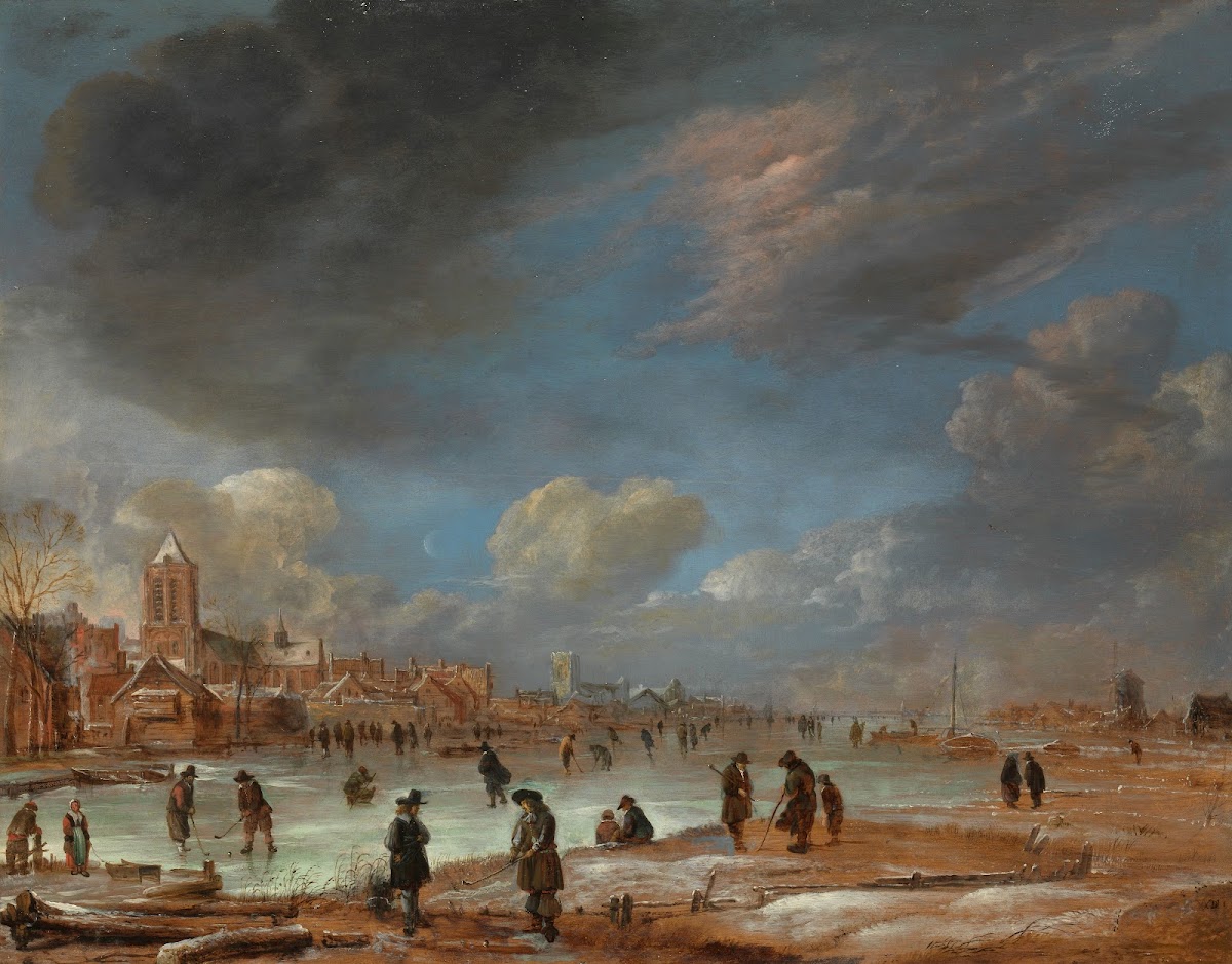 Winter Landscape near a Town with Kolf Players c 1658   c 1660