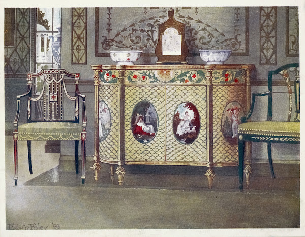 Painted commode and chairs 1910   1911