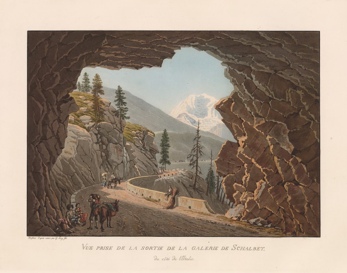 Vue prise de la sortie de la Galerie de Schalbet du côté de lItalie 1811