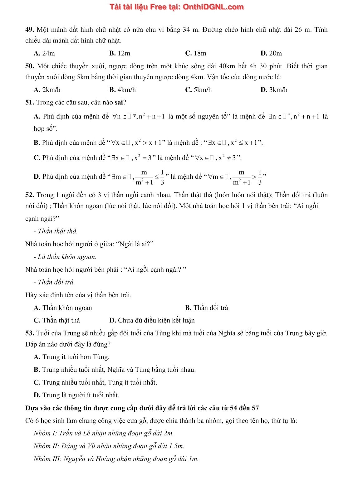 900 bài tập môn Toán - Ôn thi ĐGNL ĐHQG TP HCM Phần 15