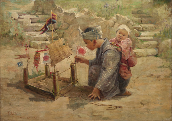 Japanese Boy Building a Man of War 1895
