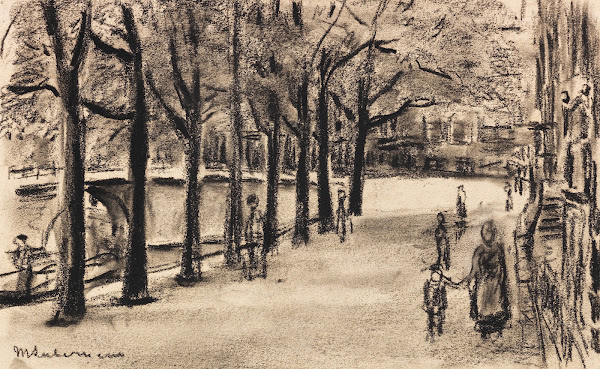 Gracht in Amsterdam mit Brücke 1906