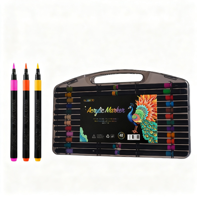Acrylic markers with soft tip, multiple colors