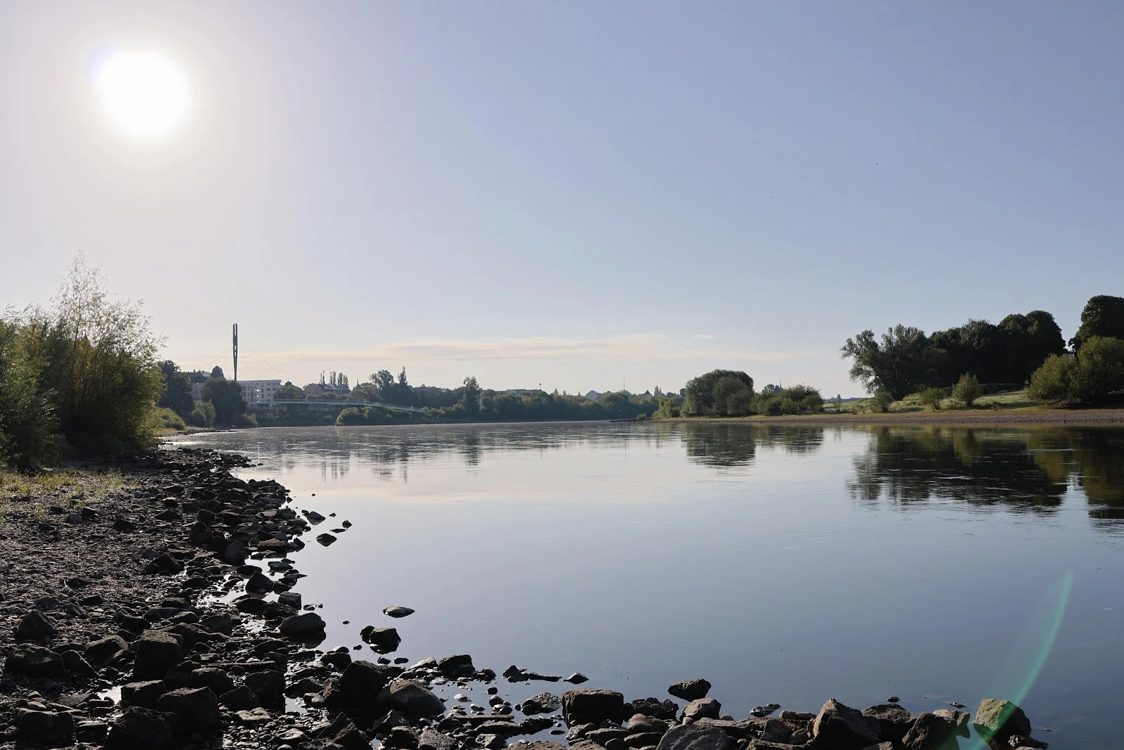Calm River With Rocky Shore - Nature Photography 5K Wallpaper (6000x4000)
