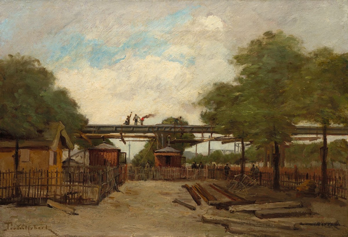 Construction of an Elevated Railway  Bridge over the Cours de Vincennes 1888