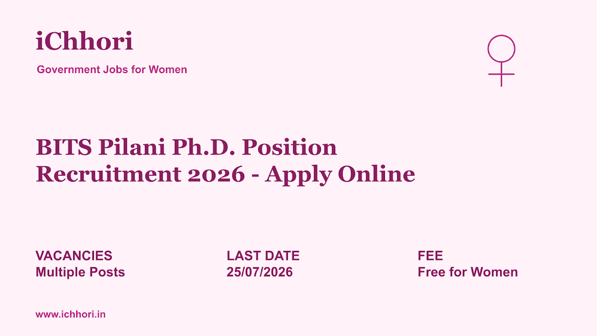 BITS Pilani Ph.D. Position Recruitment 2026 - Apply Online - iChhori