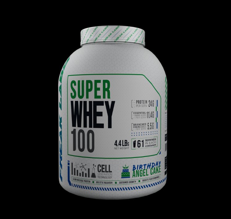 SUPER WHEY 100 — Birthday Angel Cake, 4.4 LBs