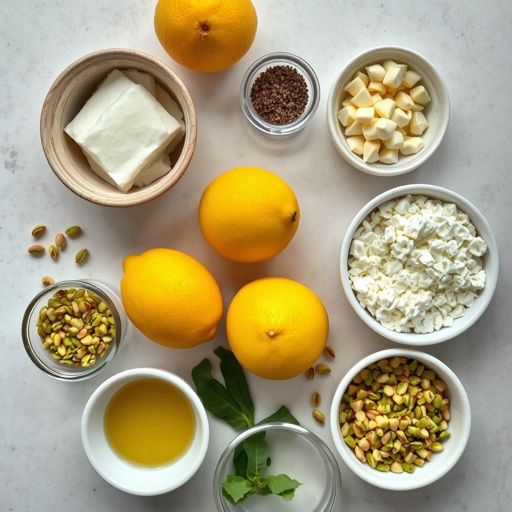 Ingredients for Light Lemon Pistachio Ricotta Cake Recipe: Easy, Moist & Family-Friendly