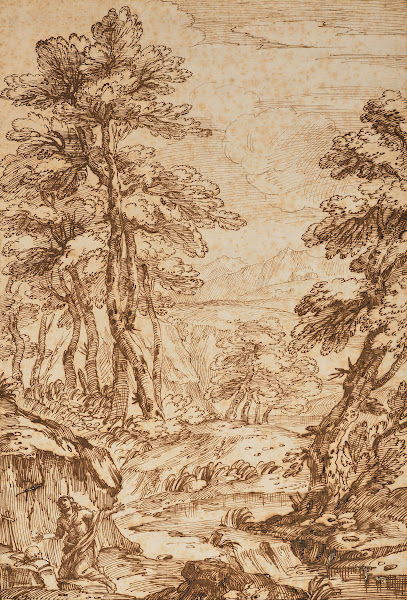 Paysage arboré avec Marie Madeleine pénitente