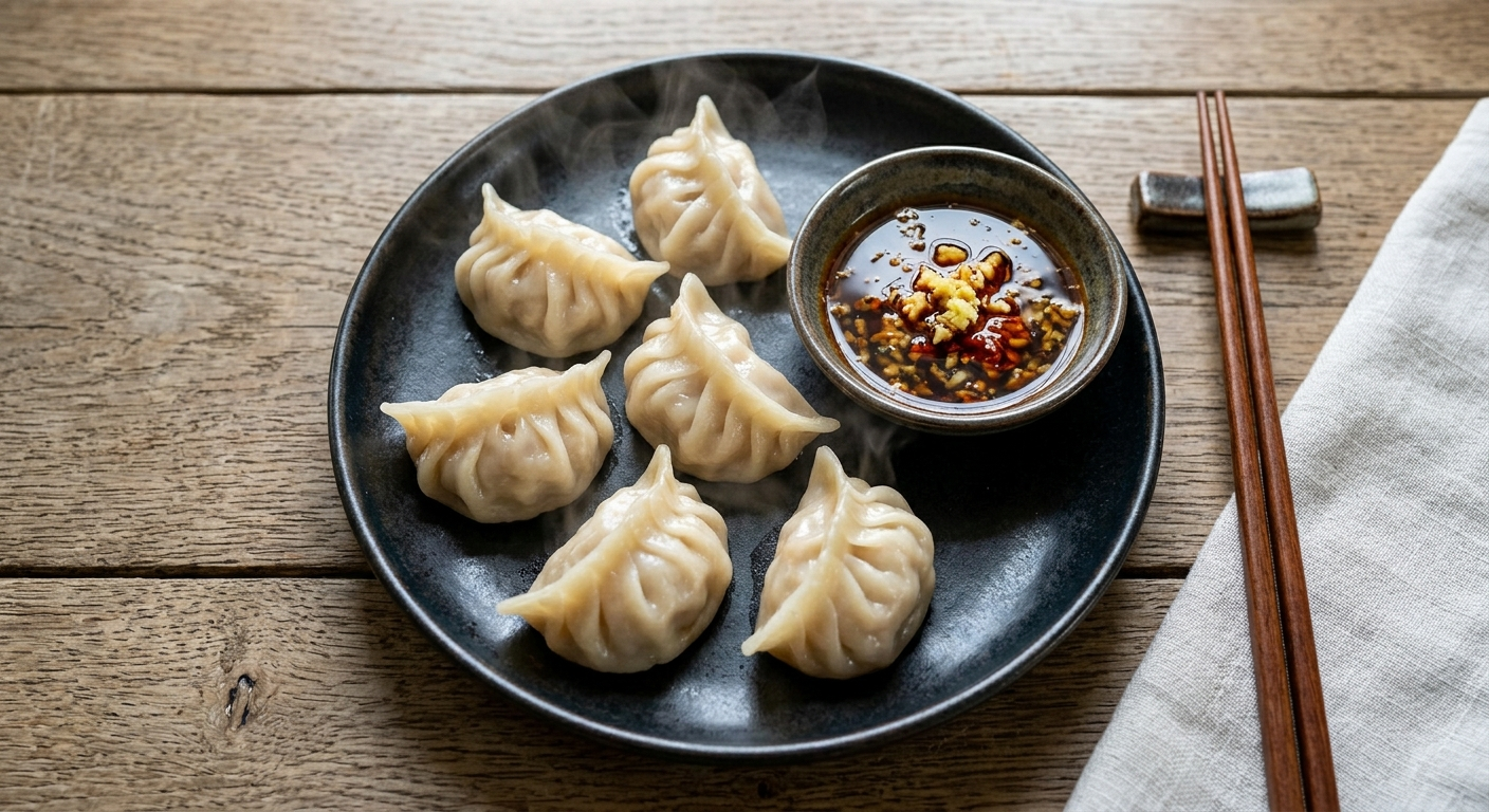 Steamed Dumplings With The Best Dumpling Sauce