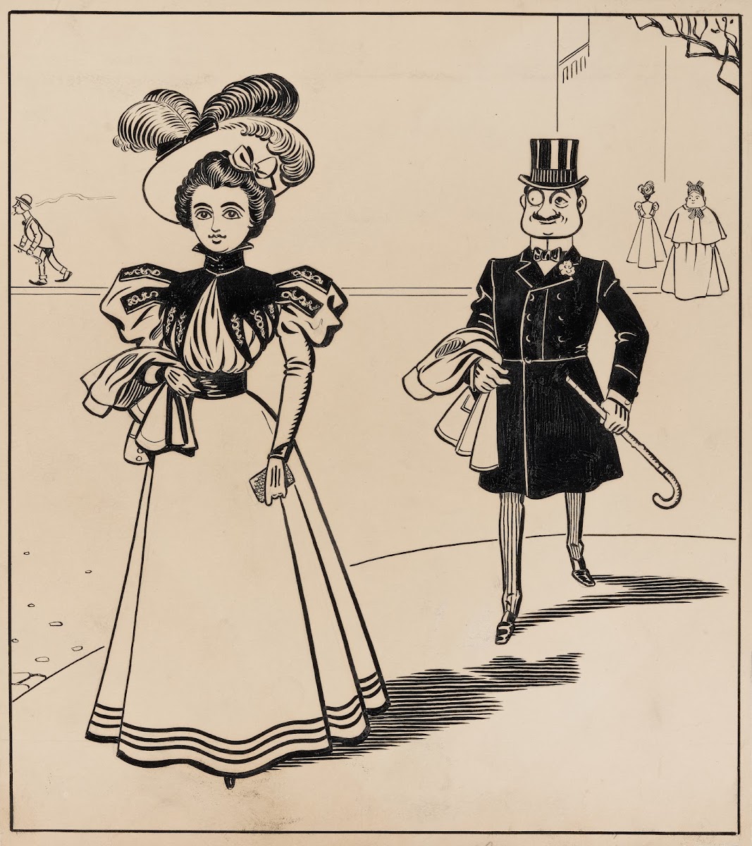 Chivalrous man inadvertently swapping his coat with a womans Pl1