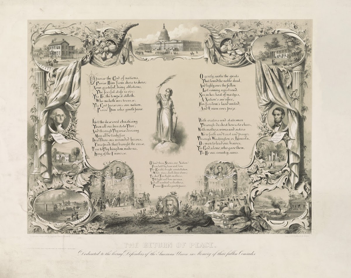 The return of peace  dedicated to the living defenders of the American union in