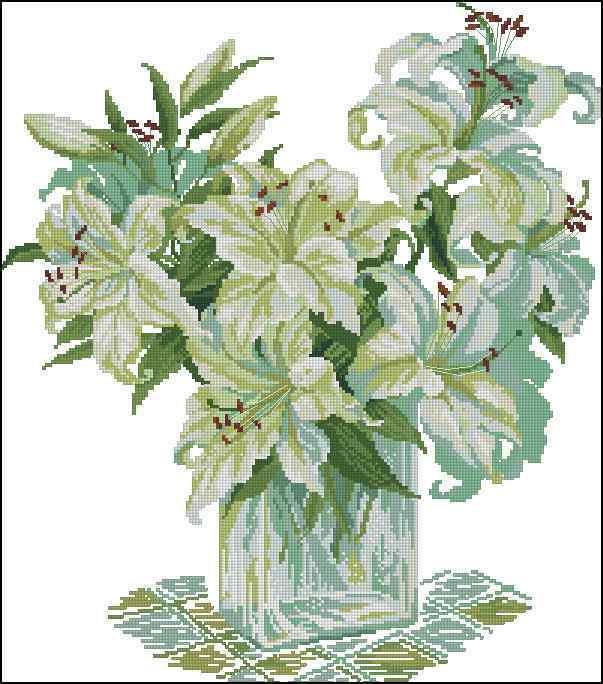 CMP 170349 White Lilies In A Vase