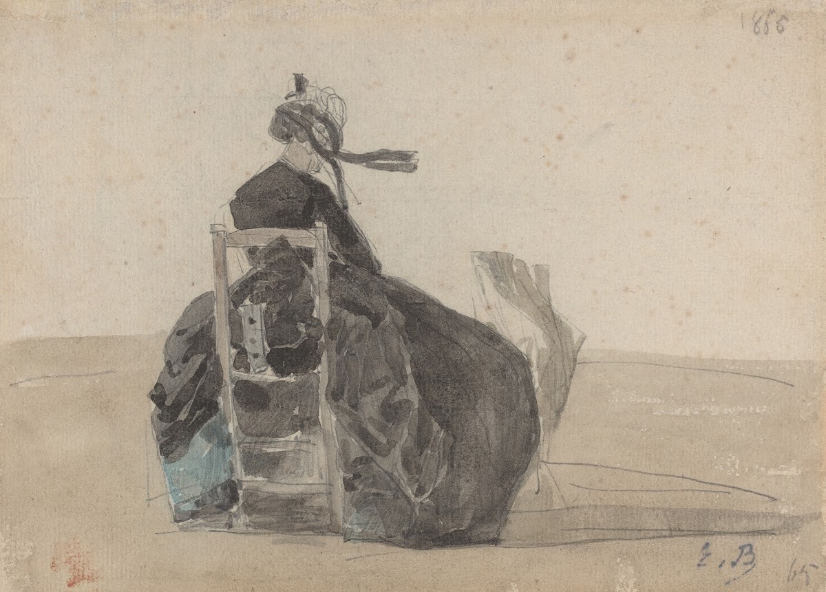Seated Lady in Black Trouville 1865