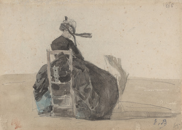 Seated Lady in Black Trouville 1865