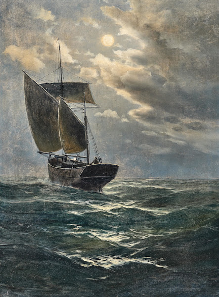 Fishermen in the moonlight