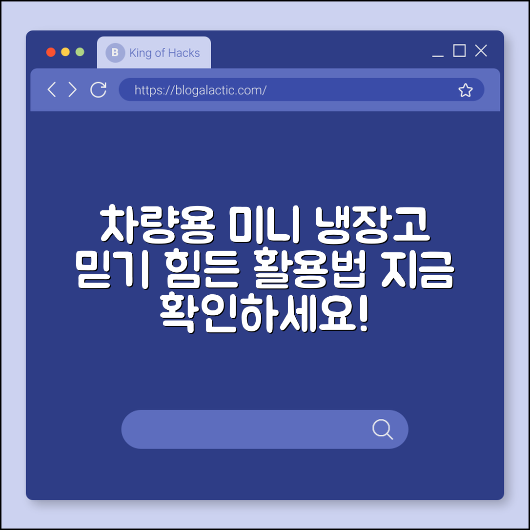 믿을 수 없는 차량용 미니 냉장고 활용법