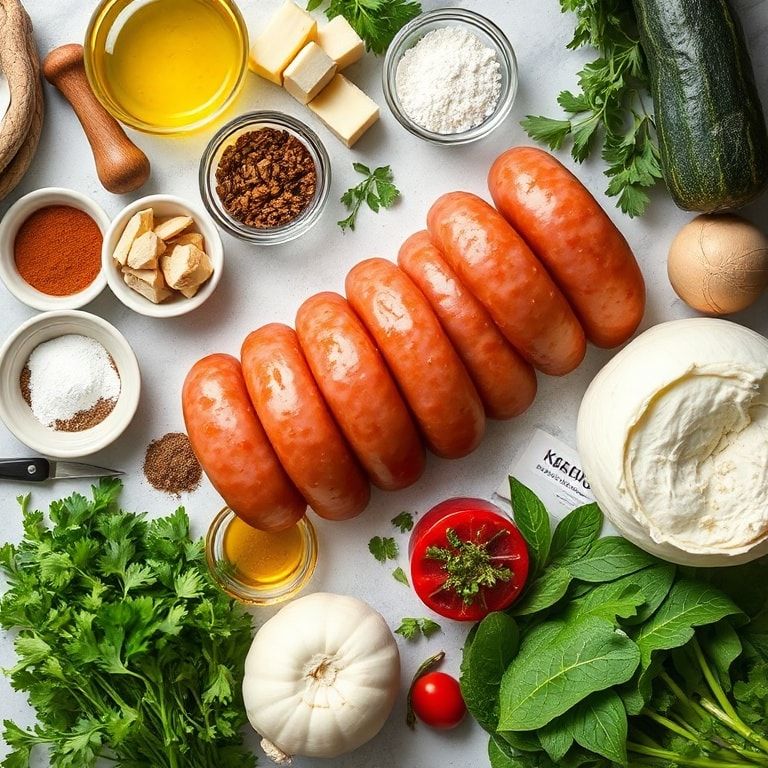 Ingredients for Easy One-Pan Honey Garlic Kielbasa Dinner Recipe: Quick & Delicious Comfort Food