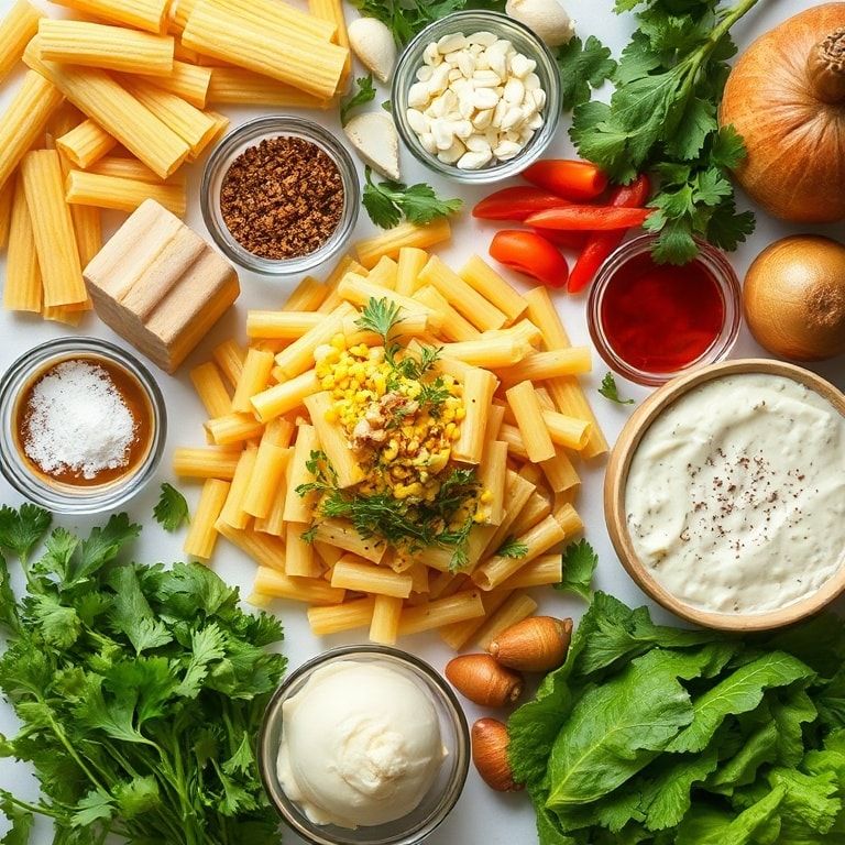Ingredients for Creamy Street Corn Pasta Salad Recipe for Easy Dinner – Quick, Creamy, and Family‑Friendly