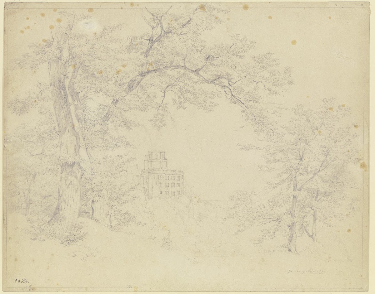 Blick von Süden auf das Heidelberger Schloß 1859